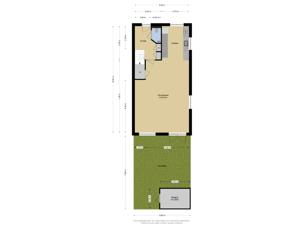 Bekijk plattegrond van Begane grond + Tuin van Prinsekade 58