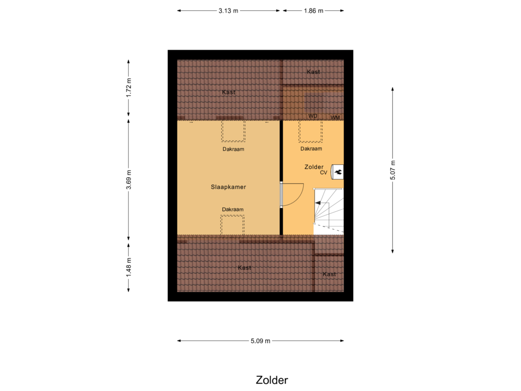 Bekijk plattegrond van Zolder van Tichelaar 50