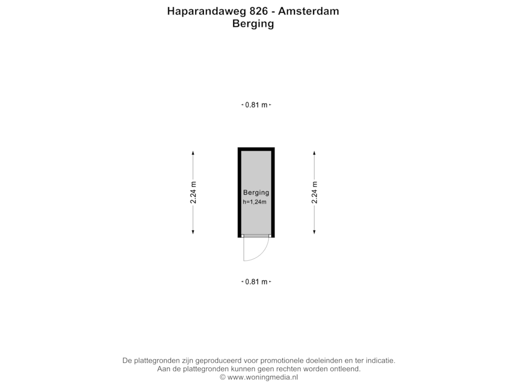 Bekijk plattegrond van Berging van Haparandaweg 826