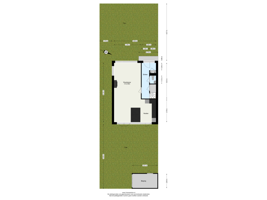 Bekijk plattegrond van Begane Grond tuin van De Jagerweg 170