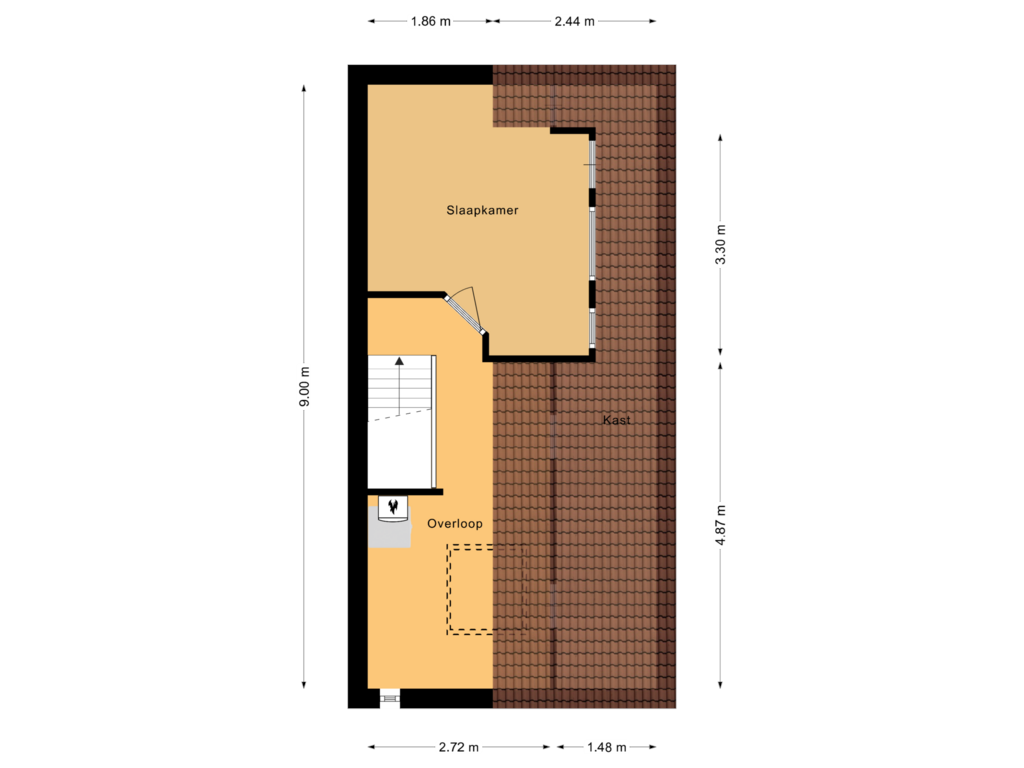 View floorplan of Tweede verdieping of Dreessingel 26