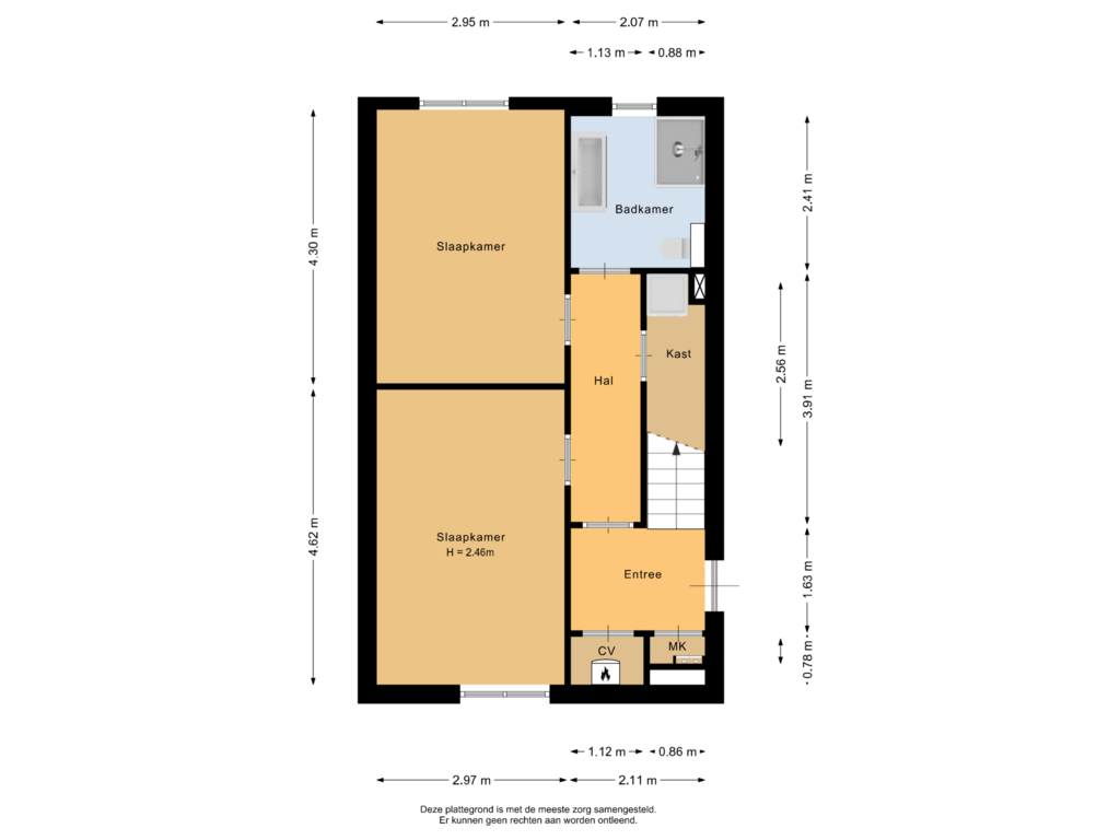 View floorplan of Begane grond of Woudrichemstraat 25