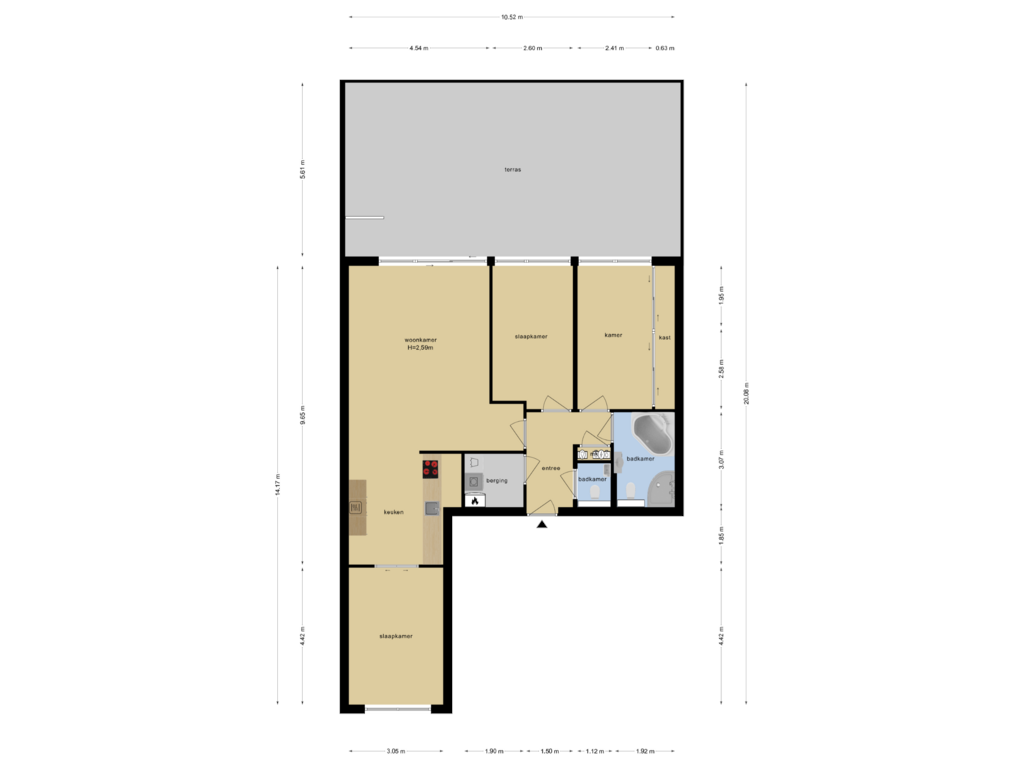 Bekijk plattegrond van Appartement van Van Heukelomstraat 232