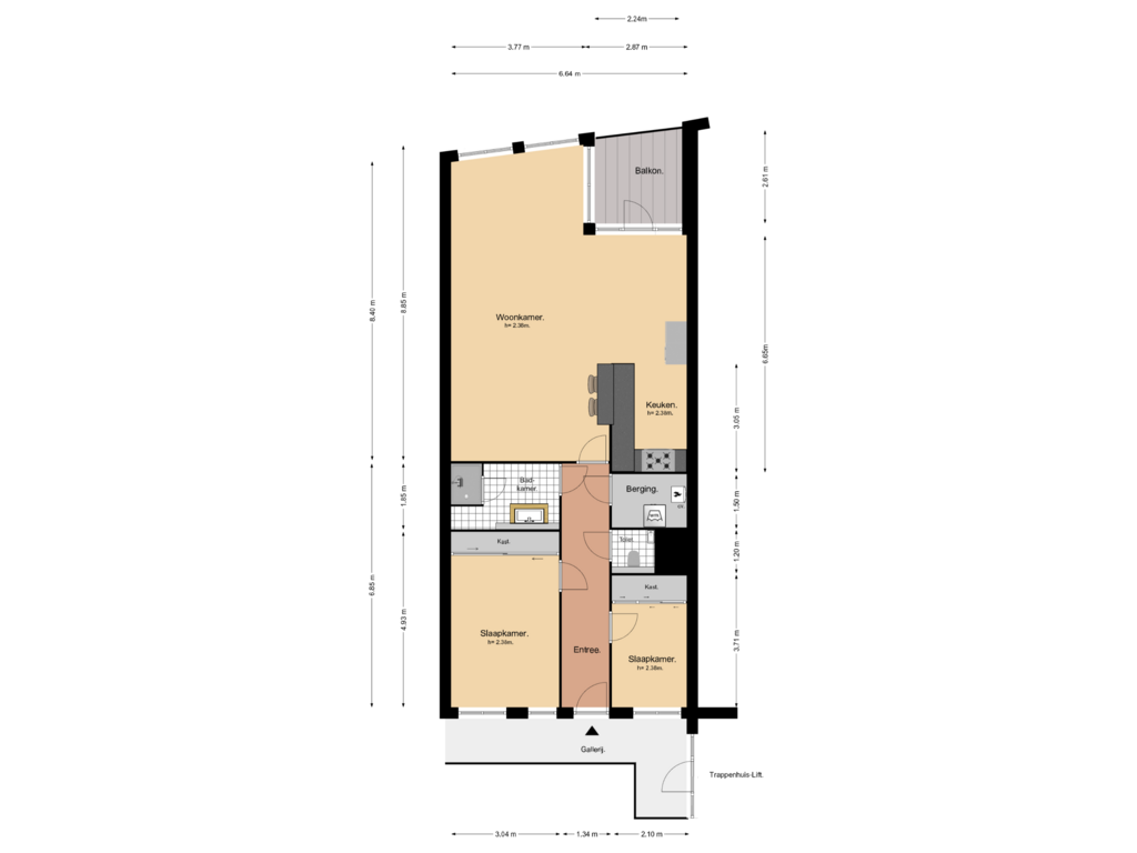 Bekijk plattegrond van Plattegrond van Kreupelstraat 24