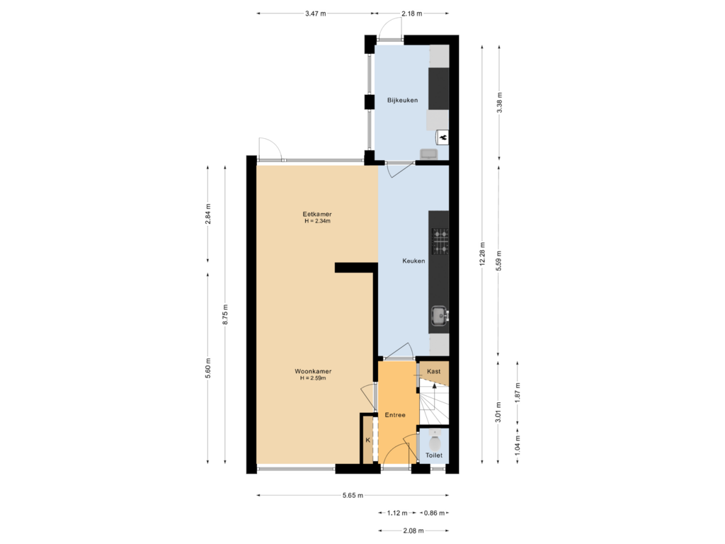 View floorplan of Begane grond of Colijnstraat 23