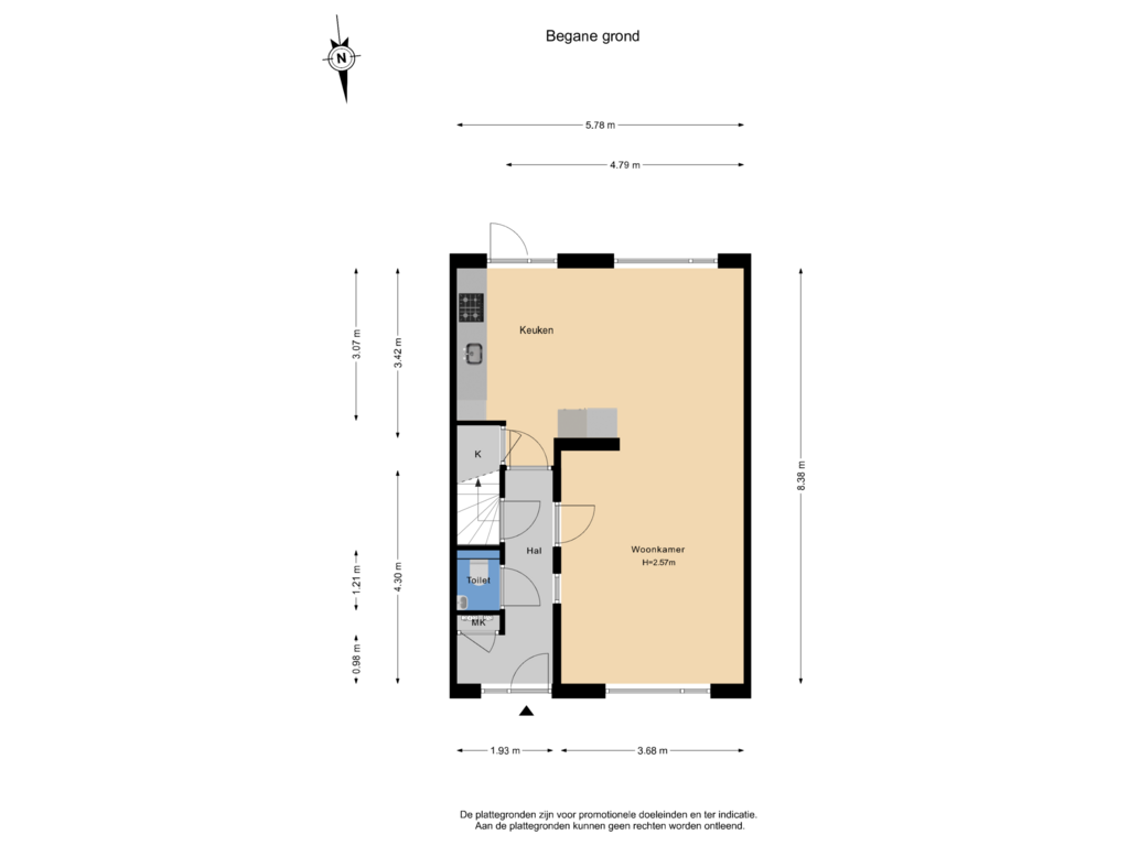 Bekijk plattegrond van Begane grond van Puttershof 11