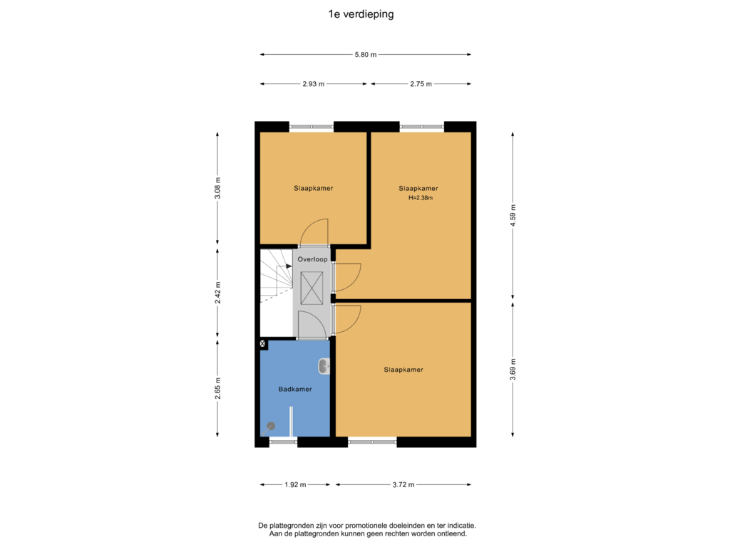 Bekijk plattegrond van 1e verdieping van Puttershof 11