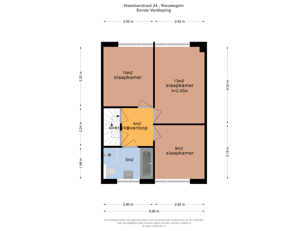 Bekijk plattegrond van EERSTE VERDIEPING van Hazelaarstraat 24