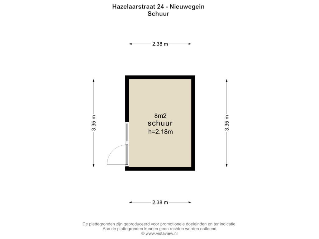 Bekijk plattegrond van SCHUUR van Hazelaarstraat 24