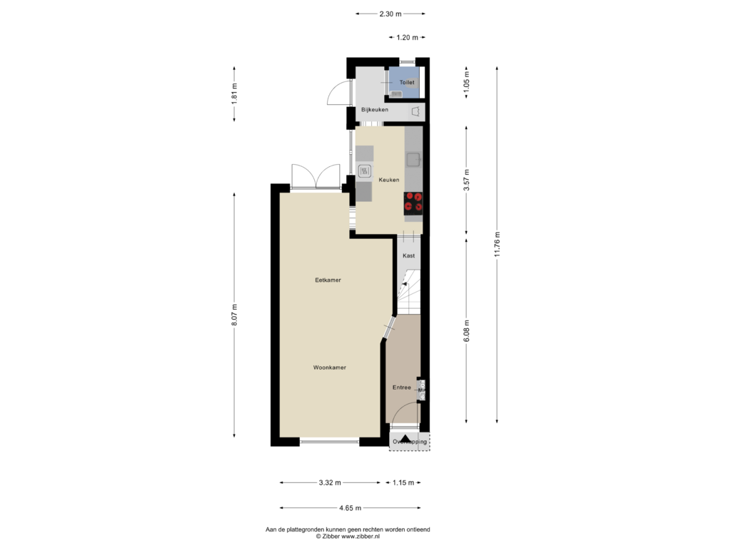 View floorplan of Begane grond of Korenbloemstraat 16