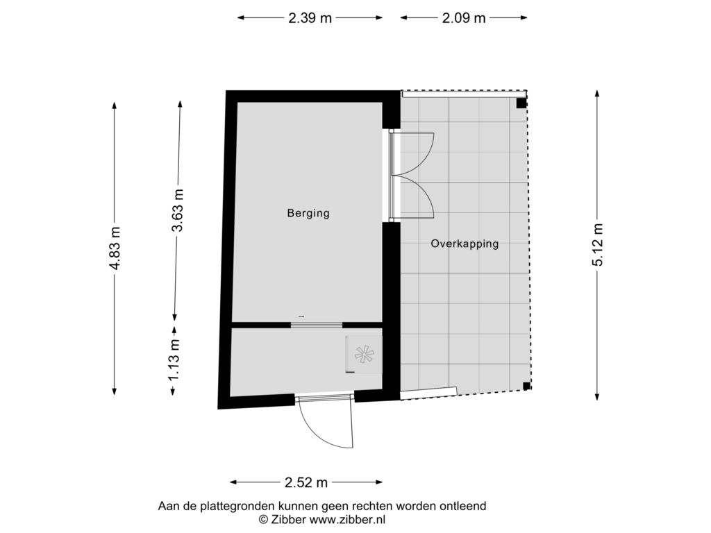 View floorplan of Berging of Korenbloemstraat 16