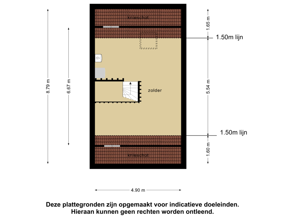 View floorplan of 2e verdieping of Spinnerijstraat 31