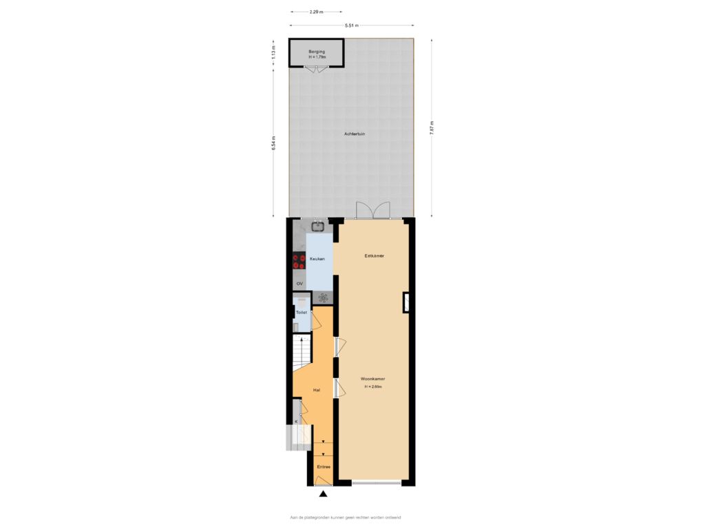 Bekijk plattegrond van Situatie van Voorburgstraat 134-B