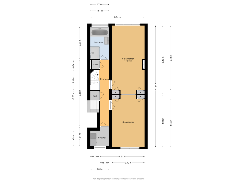 Bekijk plattegrond van 1e verdieping van Voorburgstraat 134-B