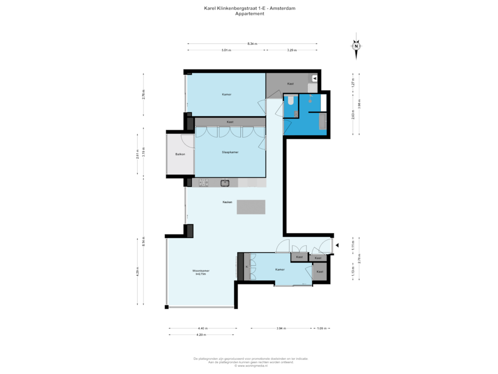 Bekijk plattegrond van Appartement van Karel Klinkenbergstraat 1-E