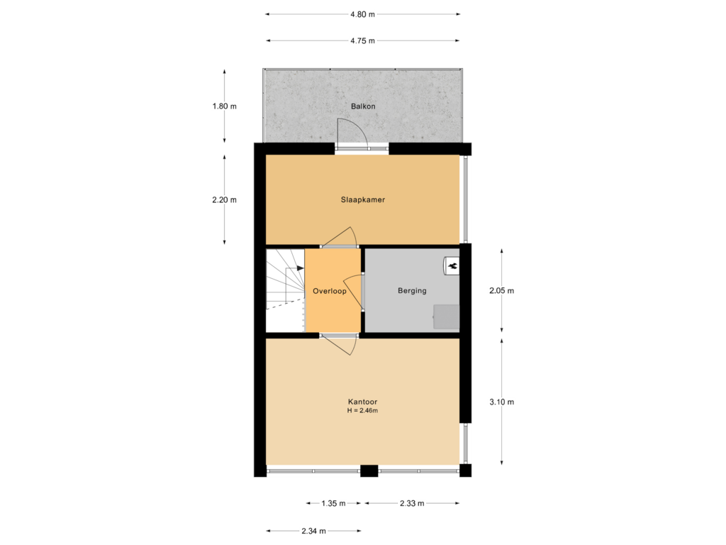 Bekijk plattegrond van 2e verdieping van Rijnenburglaan 29