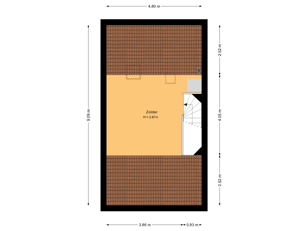 View floorplan of Tweede verdieping of Toutenburgstraat 50