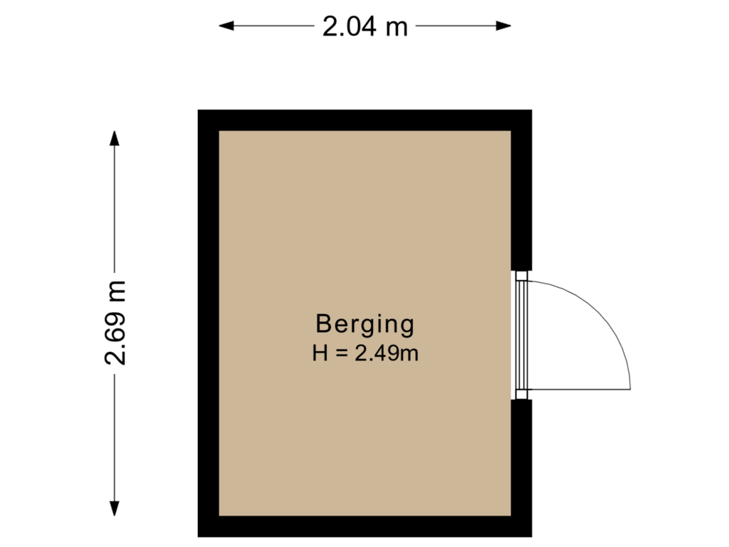 View floorplan of Berging of Toutenburgstraat 50