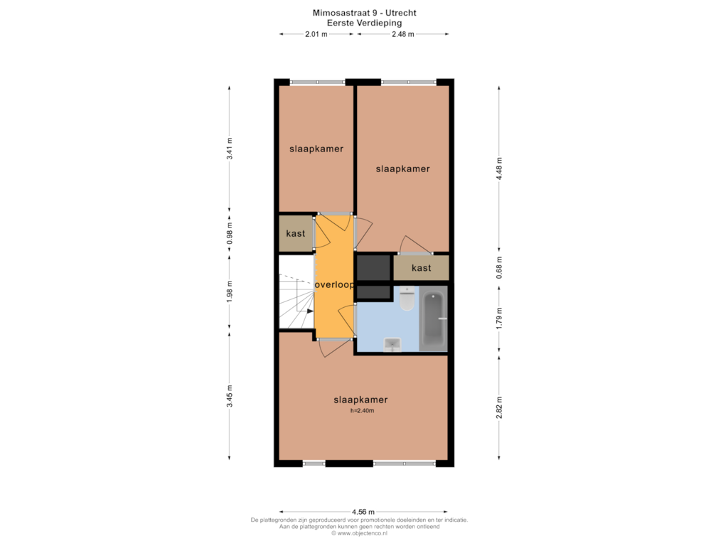 Bekijk plattegrond van EERSTE VERDIEPING van Mimosastraat 9