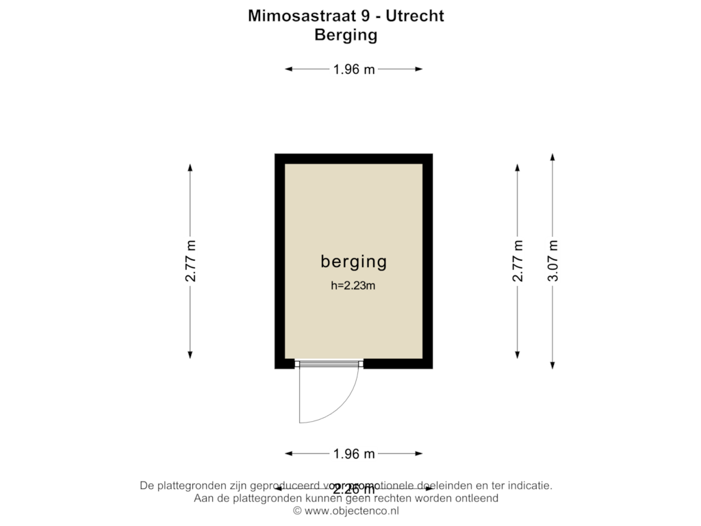 Bekijk plattegrond van BERGING van Mimosastraat 9