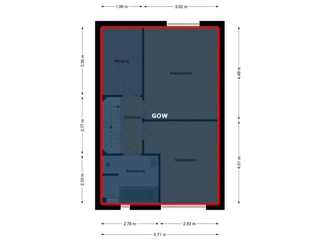 View floorplan of Eerste verdieping of Hof ter Dreef 12