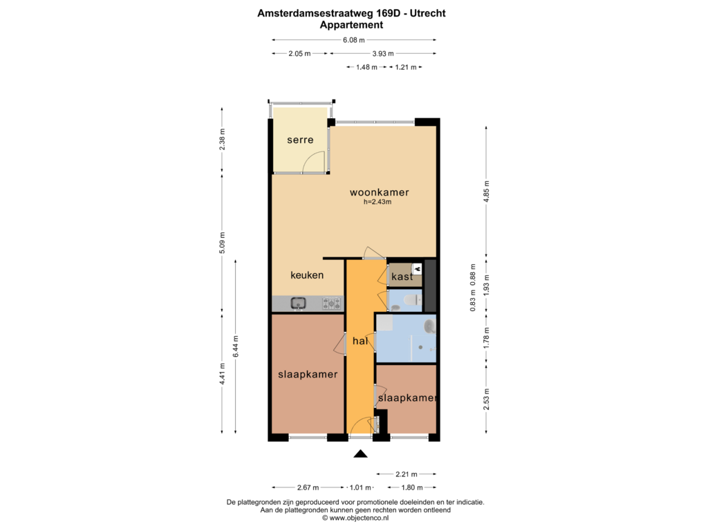 Bekijk plattegrond van APPARTEMENT van Amsterdamsestraatweg 169-D