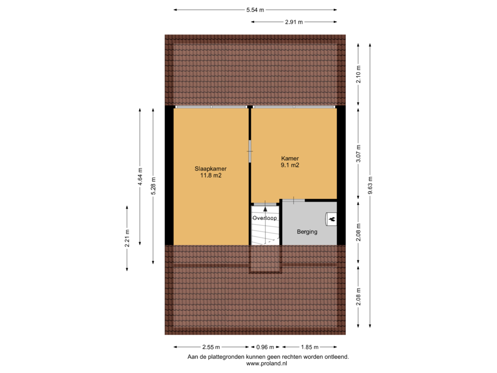 Bekijk plattegrond van 2e Verdieping van Keizerskroon 16