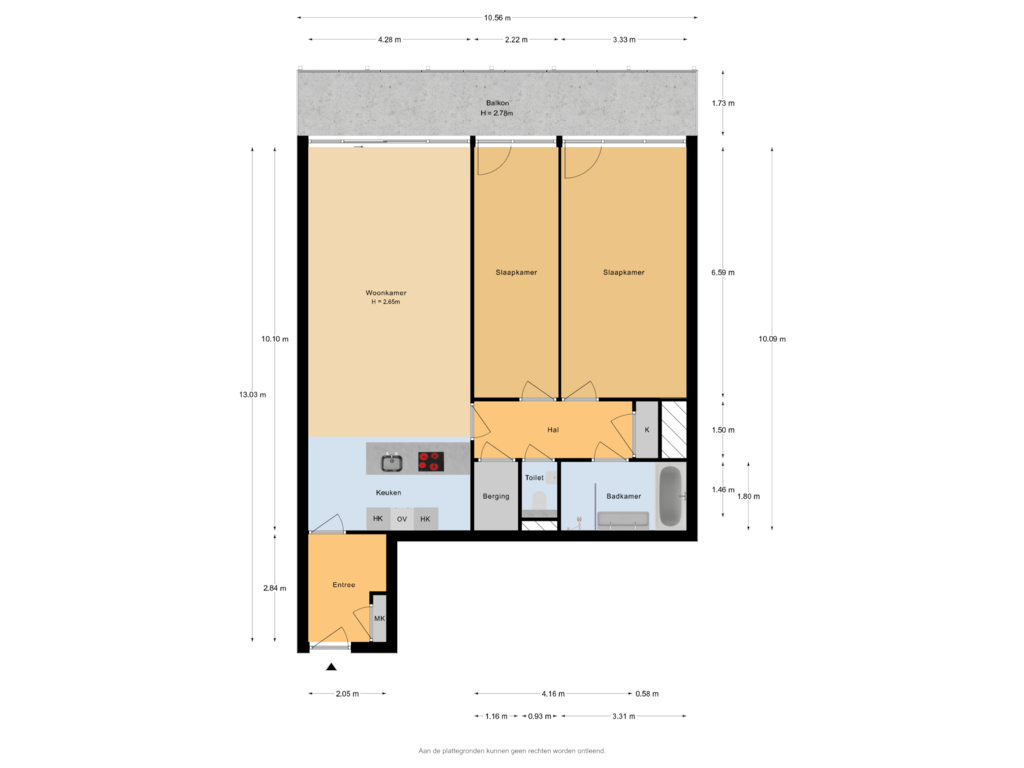 View floorplan of Appartement of Wilhelminakade 635