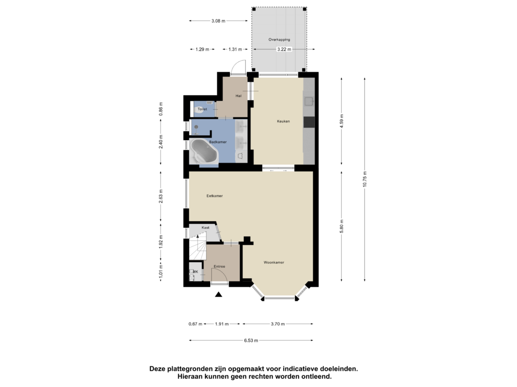 Bekijk plattegrond van Begane Grond van Lokbossen 54