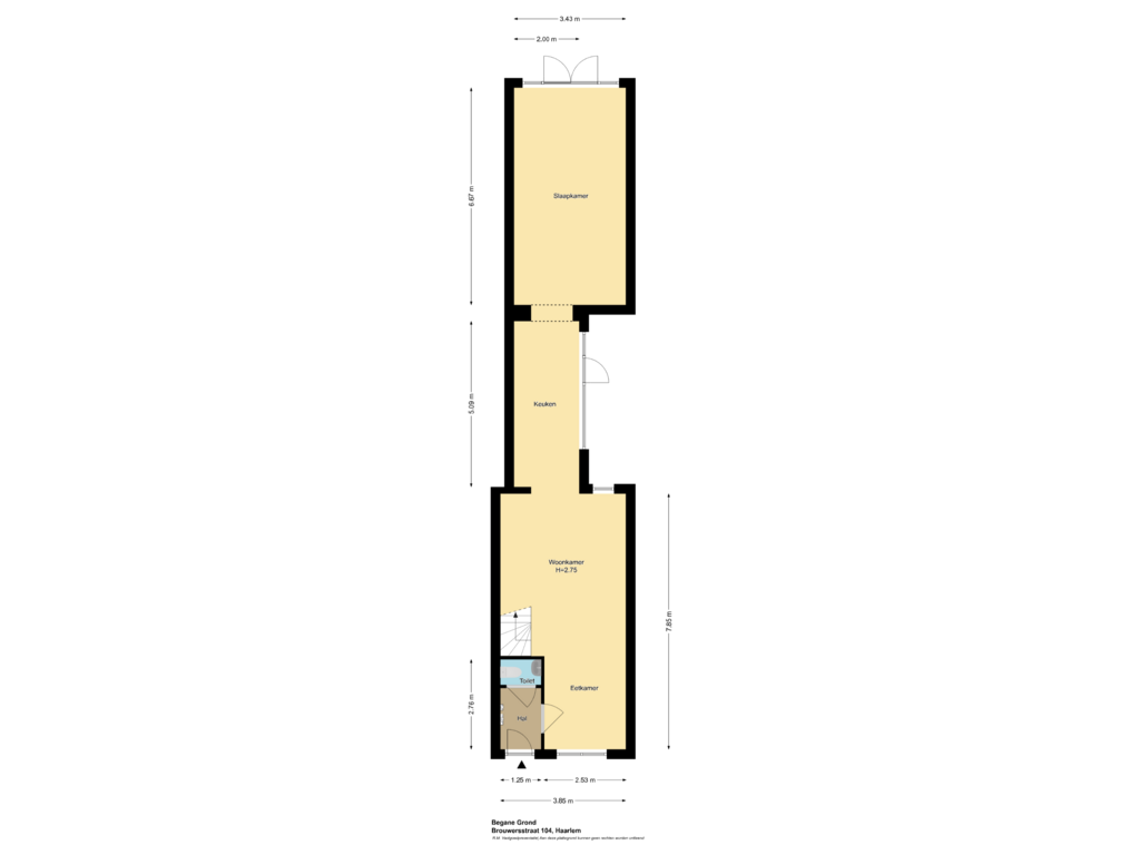 Bekijk plattegrond van Begane Grond van Brouwersstraat 104