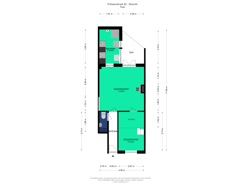 View floorplan of TUIN of Pallaesstraat 22