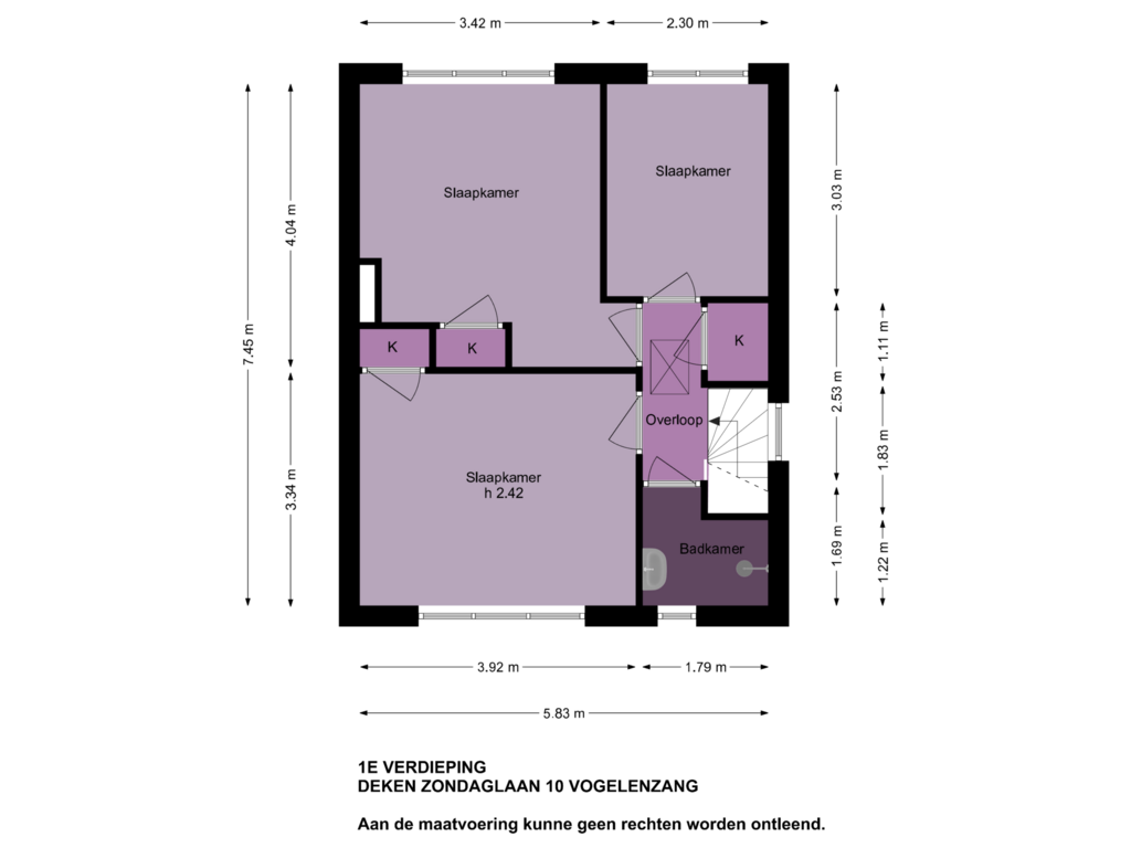 Bekijk plattegrond van 1e Verdieping van Deken Zondaglaan 10