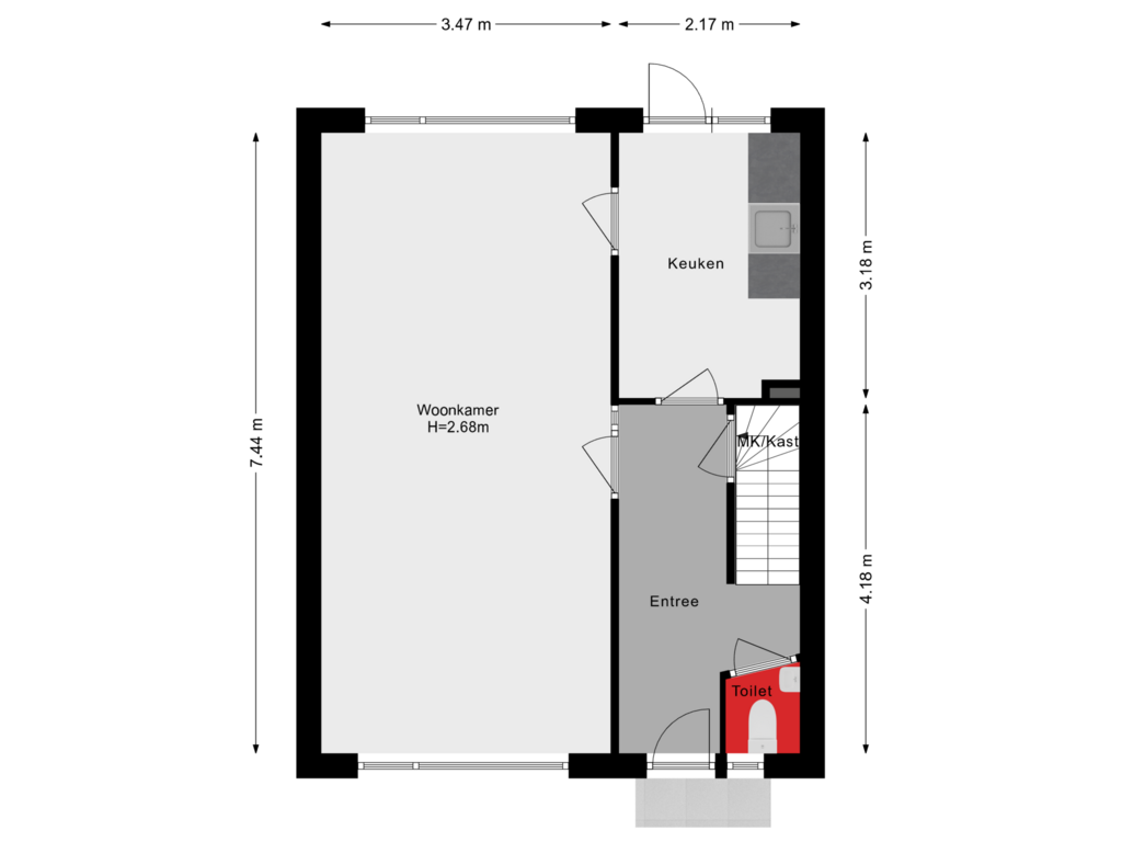 View floorplan of Begane grond of Mozartlaan 35