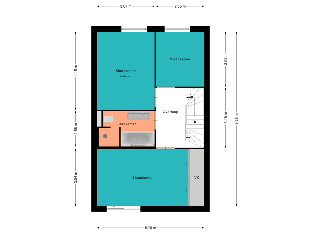 Bekijk plattegrond van 1e Verdieping van Sneekermeer 26