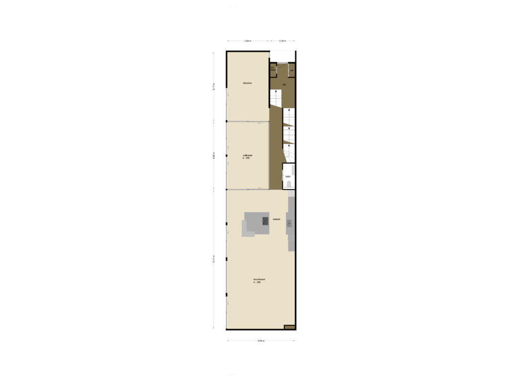 Bekijk plattegrond van begane grond van Vierwindenstraat 37