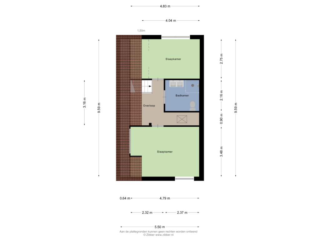 View floorplan of Eerste verdieping of Karel Doormanstraat 12