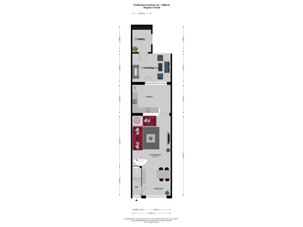 Bekijk plattegrond van BEGANE GROND van Wullenhovenstraat 36