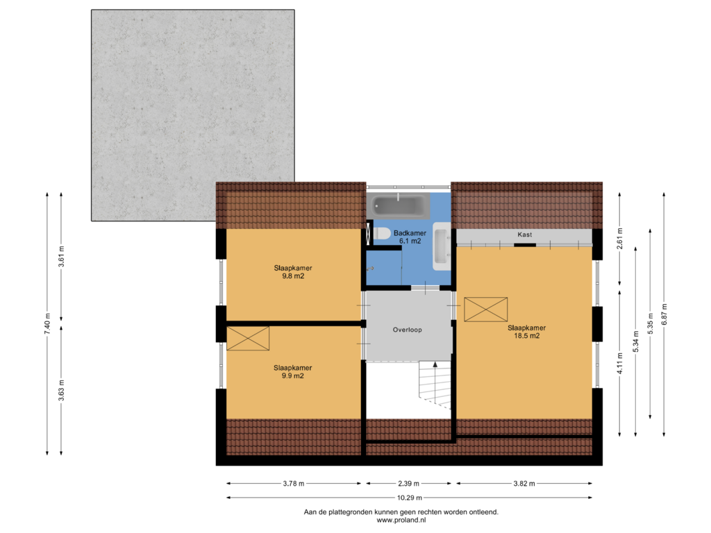 View floorplan of 1e Verdieping of Slotstrjitte 15