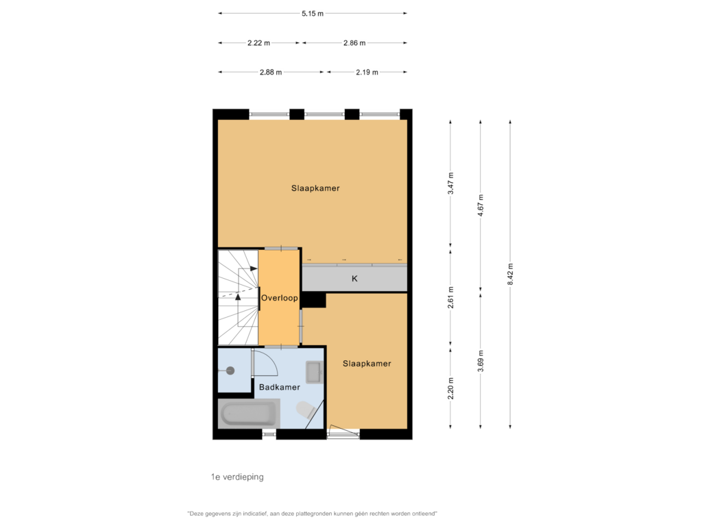 Bekijk plattegrond van 1e verdieping van Vondelpark 8