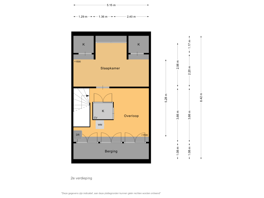 Bekijk plattegrond van 2e verdieping van Vondelpark 8