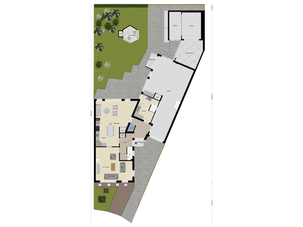 View floorplan of Begane Grond_Tuin of Trompstraat 14