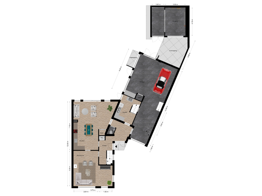 View floorplan of Begane Grond of Trompstraat 14