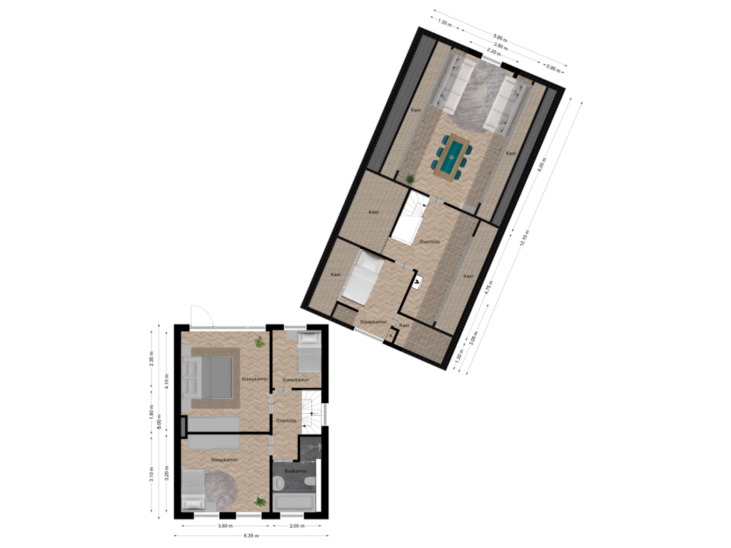 View floorplan of Eerste Verdieping of Trompstraat 14