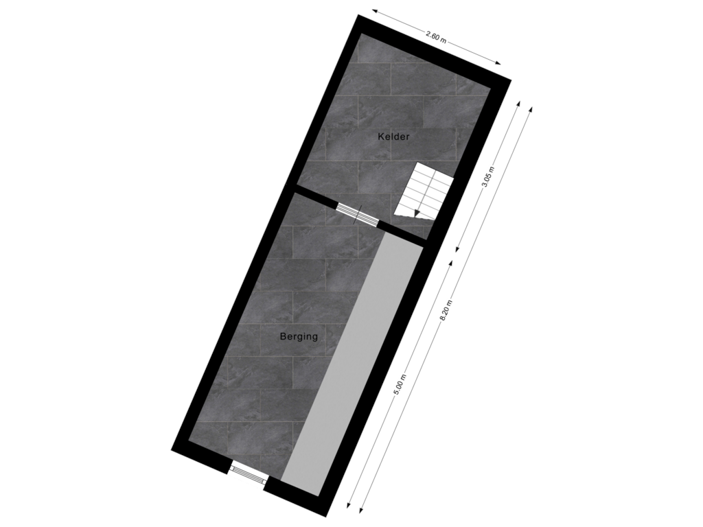 View floorplan of Kelder of Trompstraat 14