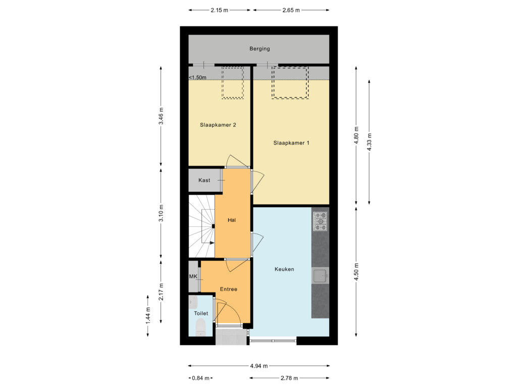 Bekijk plattegrond van Begane grond van Mattheus Smallegangesbuurt 64