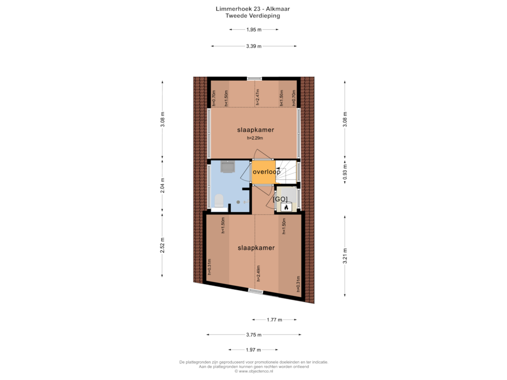 Bekijk plattegrond van TWEEDE VERDIEPING van Limmerhoek 23