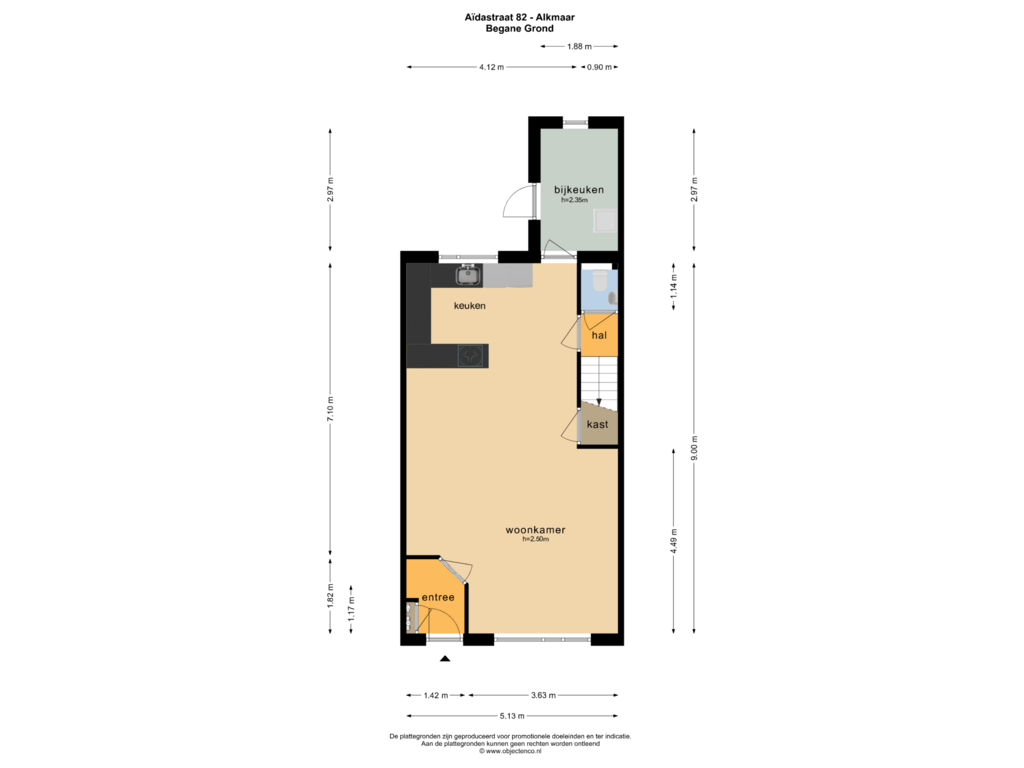 Bekijk plattegrond van BEGANE GROND van Aïdastraat 82