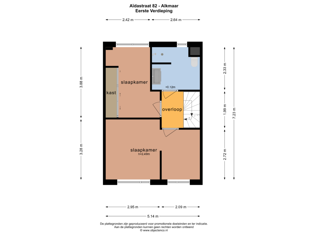 Bekijk plattegrond van EERSTE VERDIEPING van Aïdastraat 82