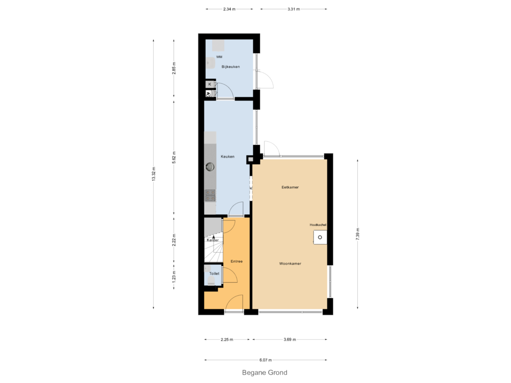 View floorplan of Begane Grond of Joubertstraat 2