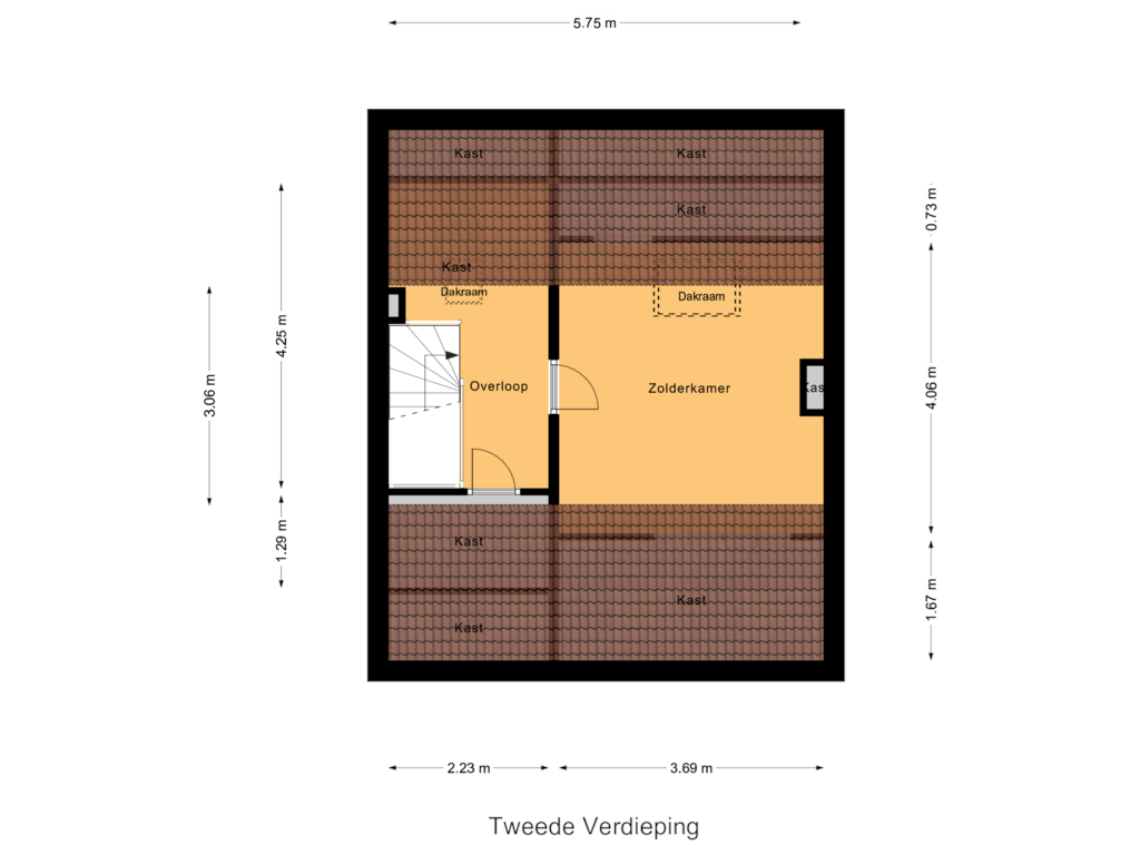 View floorplan of Tweede Verdieping of Joubertstraat 2